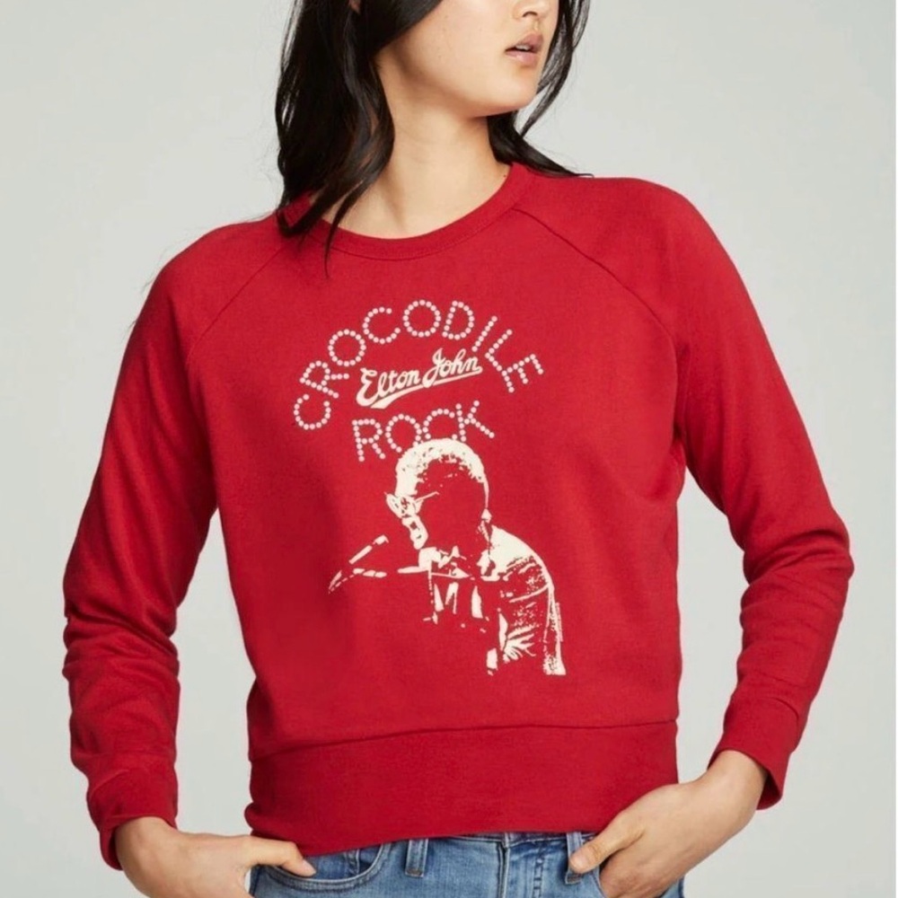 Chaser Elton John Red Crocodile Rock Long Sleeve‎ 100% Cotton Sweatshirt